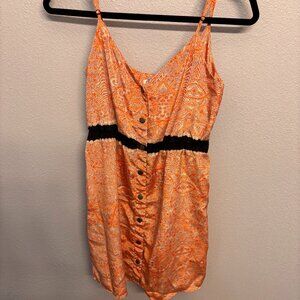 Orange Paisley Mini Dress